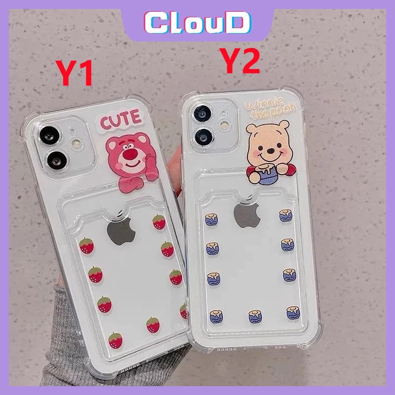 Soft Case TPU Transparan Motif Kartun Lotso Winnie the Pooh Untuk iPhone 13 11 12 pro Max 6 6s 8 7 plus X XR XS Max SE 2020