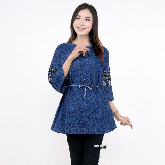 Bisa Request Batik Couple keluarga sania ruffle ori ndoro jowi dnt-Blus M