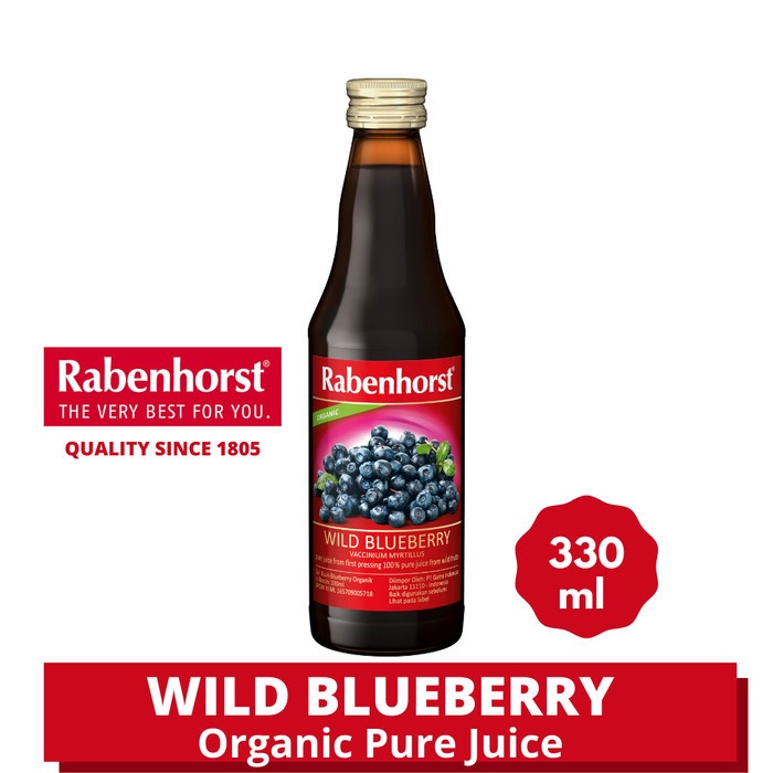 

Rabenhorst Organic Pure Juice Wild BLUEBERRY 330ml Jus Organik Blubery