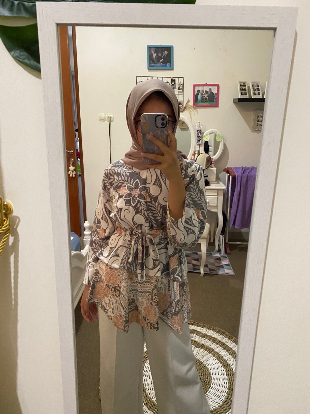 Tey-17 Batik Wanita Asj Sa Hrb026 Kenongo Kemeja Tosca Pendek