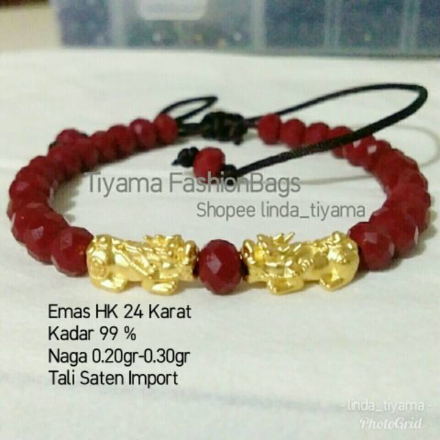 Gelang Pixiu Naga Baby Dragon Emas Hk 24 Karat Kadar 999 Gelang Baby Naga Gelang Jillyn