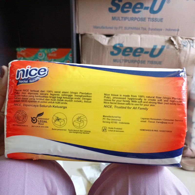 NICE Facial Tissue 180 Sheets 2 Ply ORIGINAL / Tisu Wajah Tisu Nice SERAT TEBAL-tisu nice 180 sheet