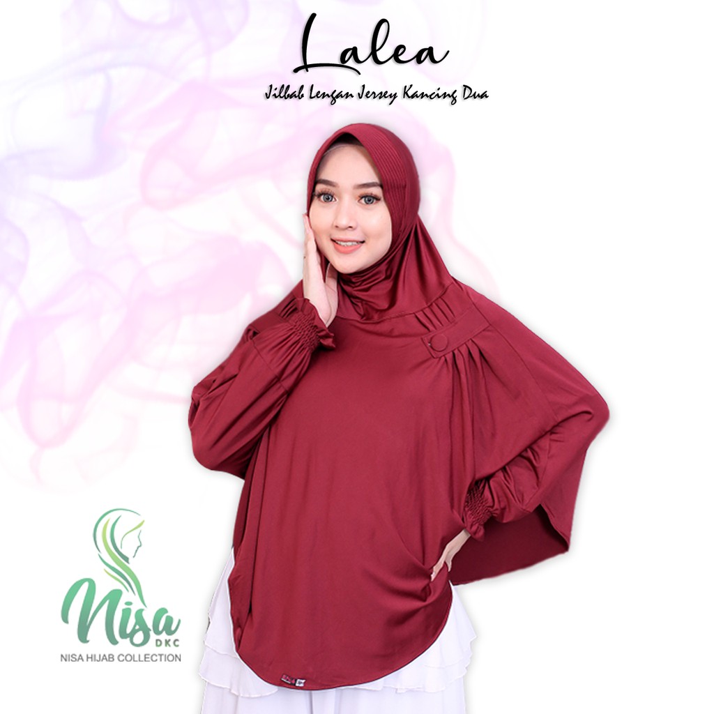 Jilbab Lengan Khimar Lalea Hijab Tangan Bergo Jersey Kerut Nisadkc