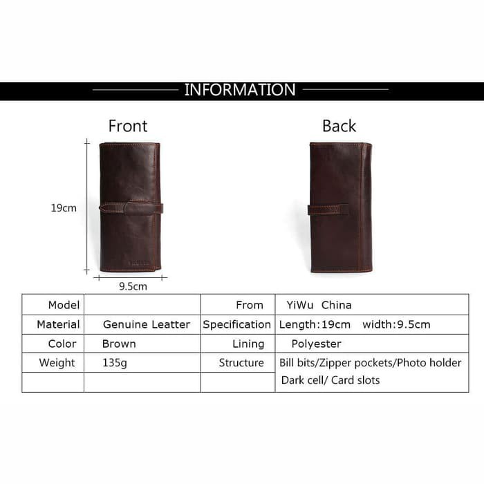 New Tauren Dompet Panjang Pria Elegan Bahan Kulit Sapi