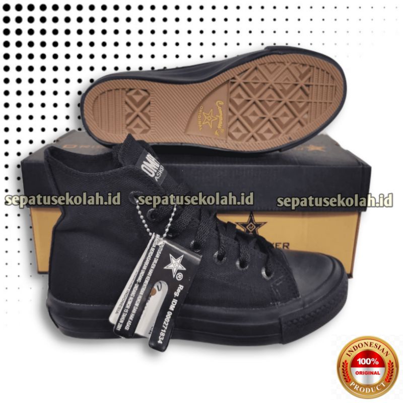 Sepatu Compass id FULL HITAM ORIGINAL 33-44