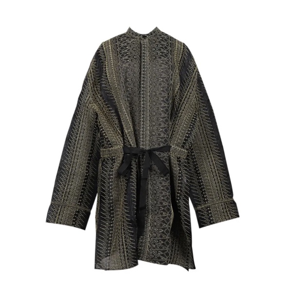 SAPTO DJOJOKARTIKO Multicolor Modang Embroidered Jacket with Gross Grain Fastening