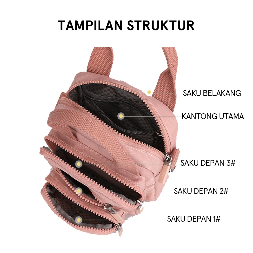 Hathin Muii COLORFUL FOX 0461/0457 Tas Selempang Wanita Sling Bag Tas Ransel Wanita Shoulder Bag Wanita