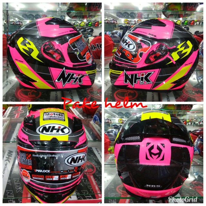 BEST QUALITY HELM NHK RX9 NAVY PINK FULL FACE