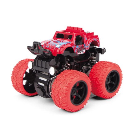 [1KG 11PCS] ❤ LBS ❤ Mainan Mobil Anak Monster Zap Jip Off Road 4 Drive Inertial Bigfoot-MOBIL Merah
