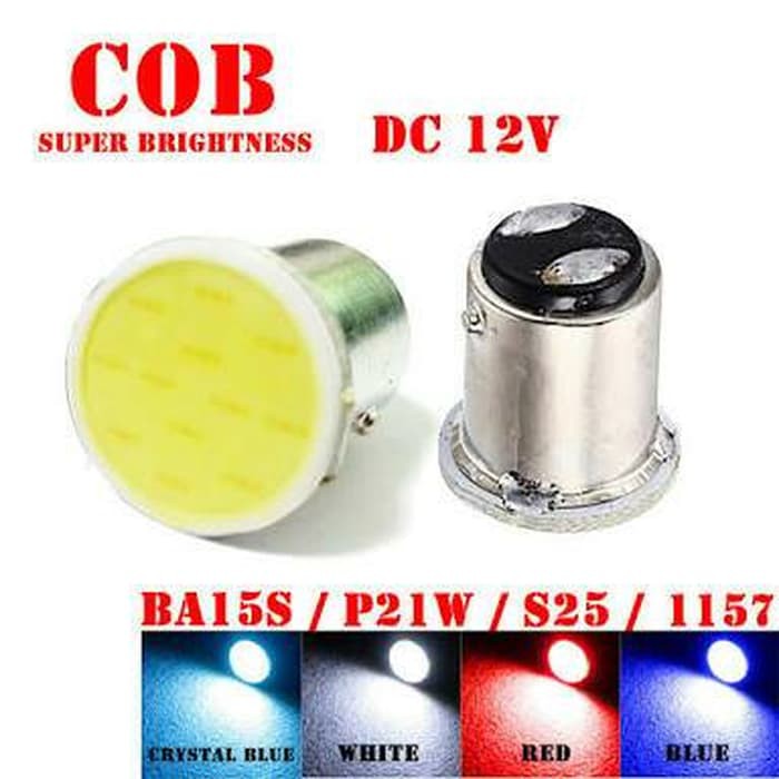 lampu rem motor mobil bayonet 2 kaki led cob strobo superbright