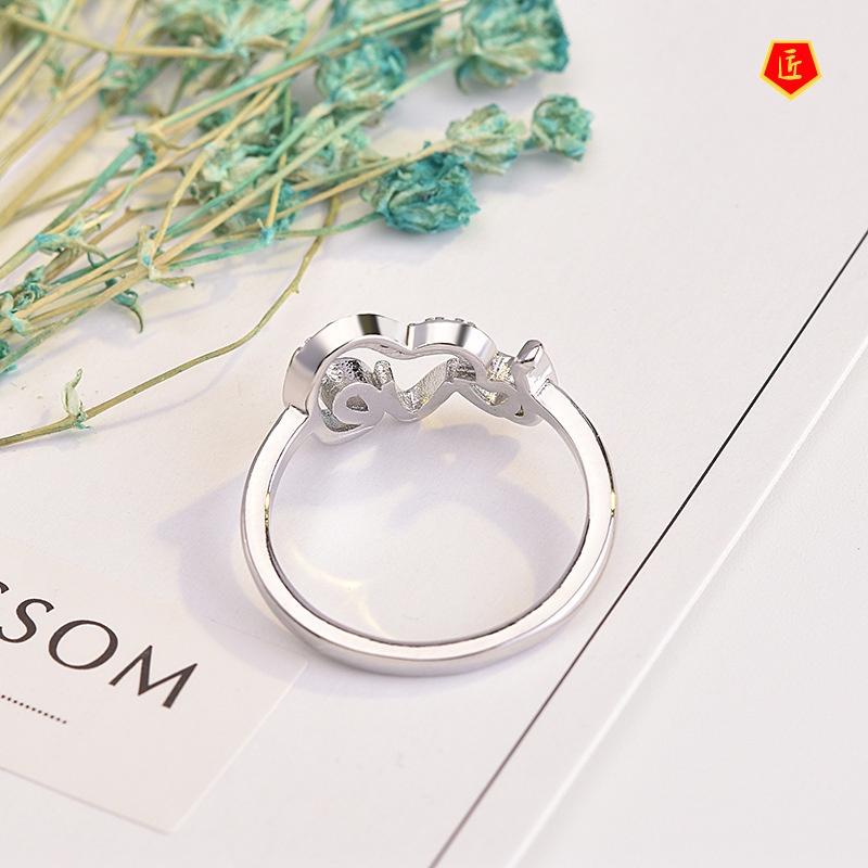 [Ready Stock]Creative Love Letters Ring Simple Personality