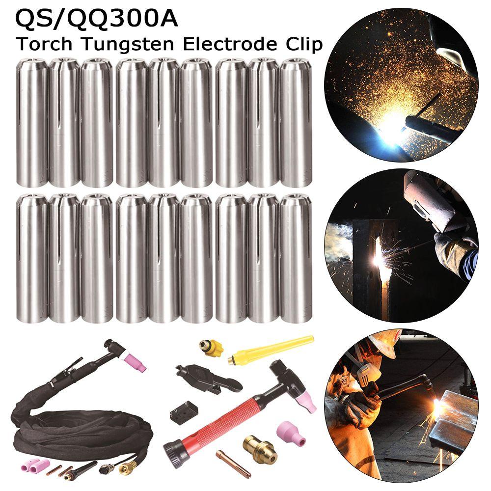 Solighter 10pcs Tungsten Electrode Clip Soldering Supplies Alat Bagian Perakitan Tukang Las Untuk QS/QQ300A