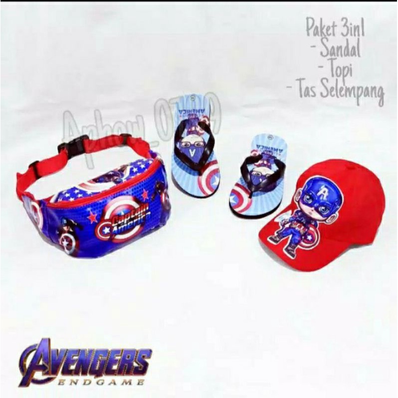 PAKET HEMAT 3IN1 WAISTBAG/TOPI/SENDAL