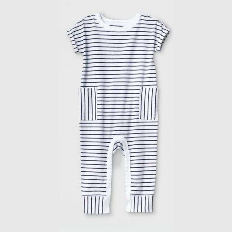 jumpsuit bayi perempuan cat&jack-Strip navy