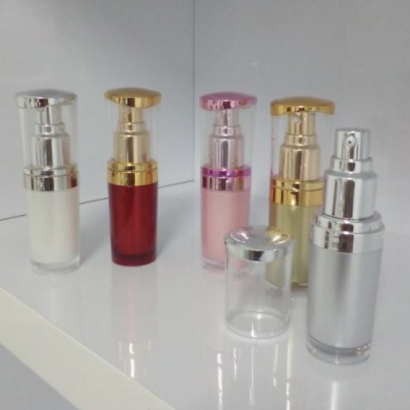 BOTOL KANEBO / BOTOL SERUM 20ML GOLD SILVER / BOTOL PUMP 20 ML KANEBO MERAH SILVER PINK ROSE GOLD TRANSPARAN