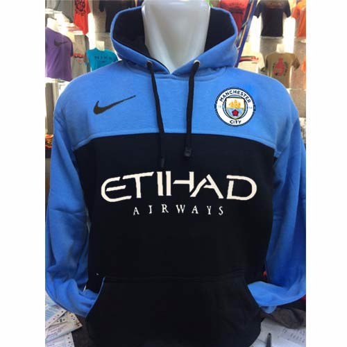 SPECIAL Sweater Hoodie Klub Bola H-381B Manchester City Kombinasi Biru Muda TERLARIS