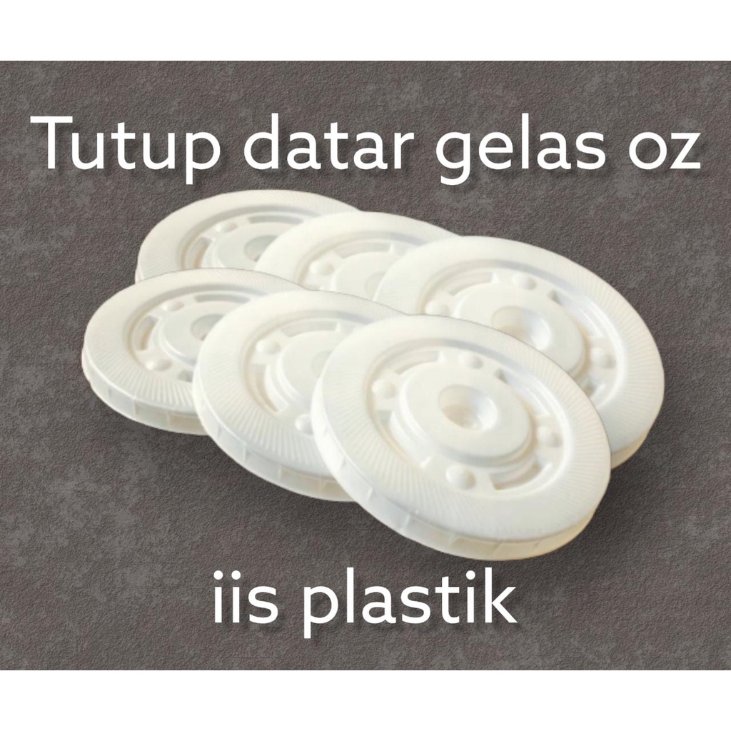 tutup datar gelas plastik 12, 14, 16 oz