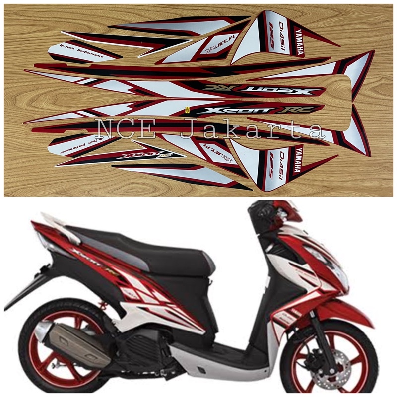 STIKER STRIPING MOTOR XEON RC 2013 MERAH