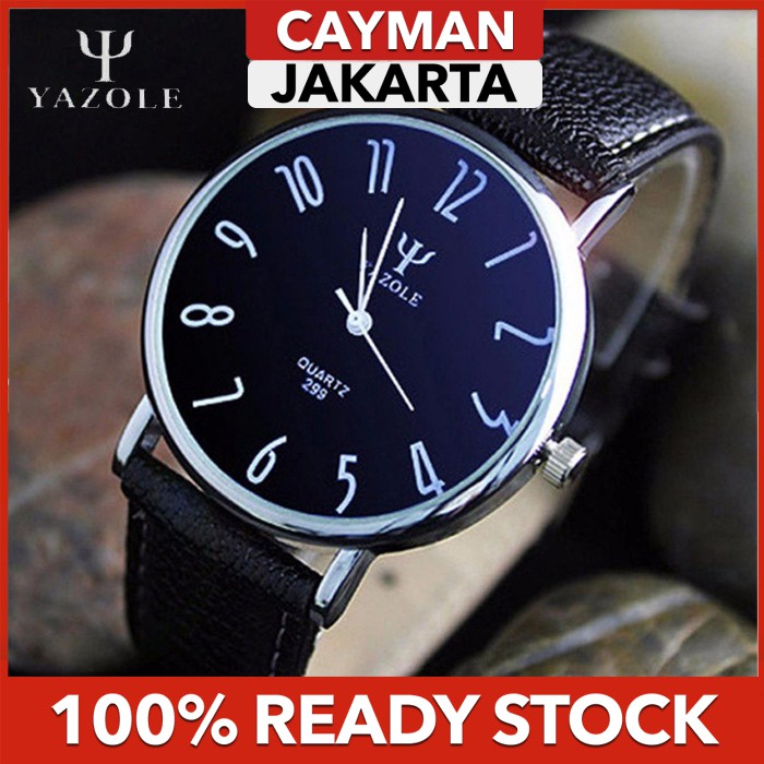 ★ Cayman ★ Yazole Jam Tangan Pria Fashion Casual Quartz Analog Men Leather  watch107