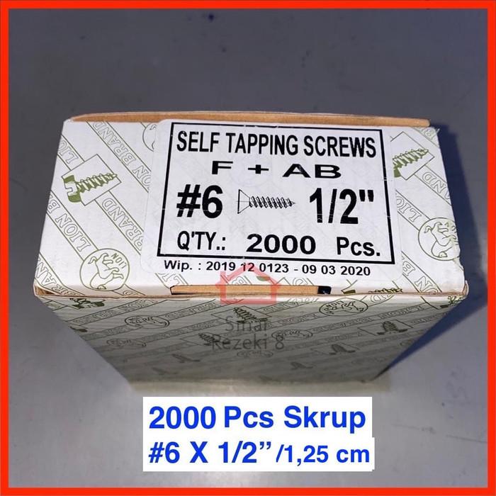 

2000 PCS Skrup 6 x 1/2 inch / 1,25 cm MOON LION Taping Screw 1 Dus Kualitas Terjamin