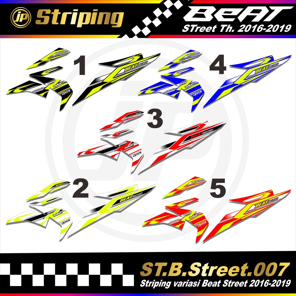 Sticker Striping Beat Street - Stiker Motor Honda BEAT STREET Th.2016-2019 Racing JP 07