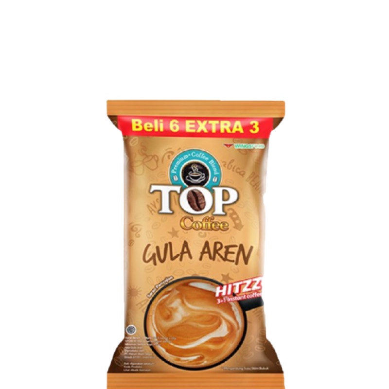 

Top Coffee Kopi Instan Gula Aren Pack 22 gr isi 6 + 3 pcs
