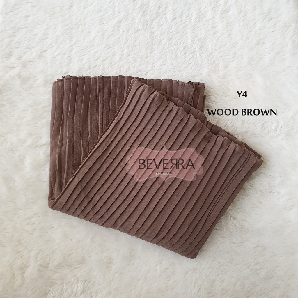 HIJAB PASHMINA PASMINA PHASMINA PLISKET PLEATED SHAWL HEAVY CHIFFON CRINKLE CRINCLE PRISKET - A30-Y4 - WOOD BROWN