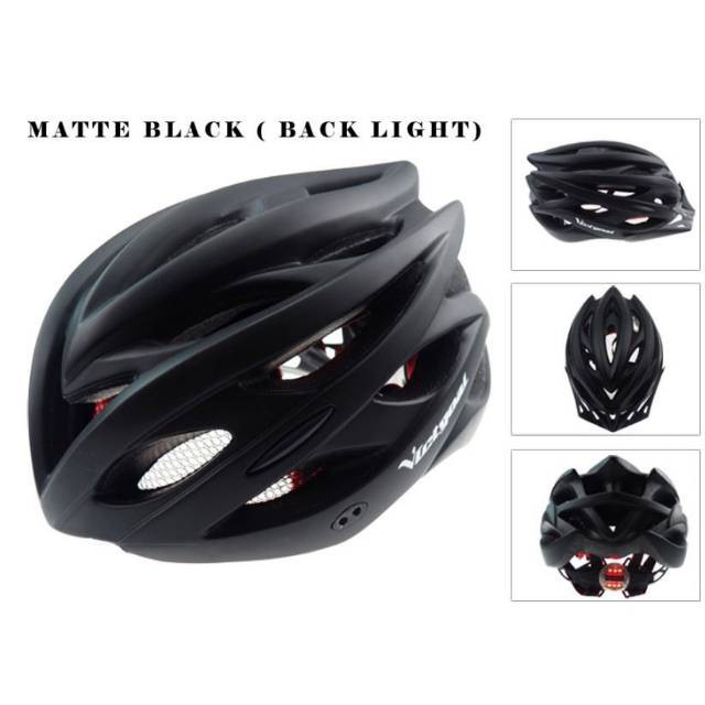 Grab Medan Helm Sepeda EPS PVC Shell dengan Lampu Backlight TaffSPORT Black 1105