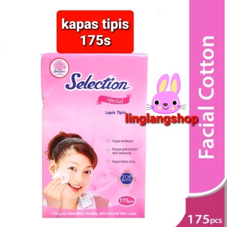 kapas selection lapis tipis 175s / 60s facial wajah kecantikan 175 60 s pink (no.237)