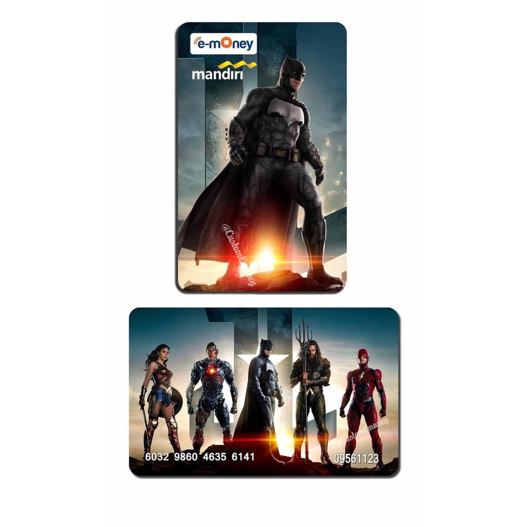 [mainan-hobi] kartu emoney mandiri etoll 50 rb justice league batman