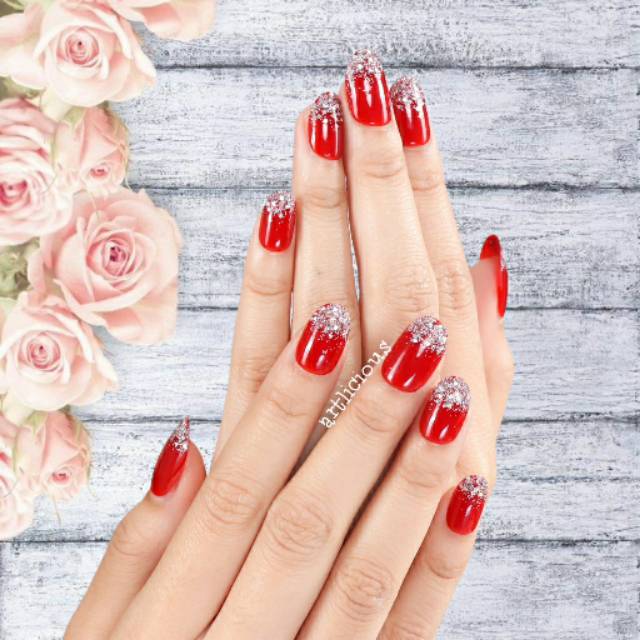 GO KUKU PALSU CASUAL NIKAH FALSE NAIL  NAIL ART  WEDDING FOR BRIDE MURAH IMLEK NATAL LEBARAN