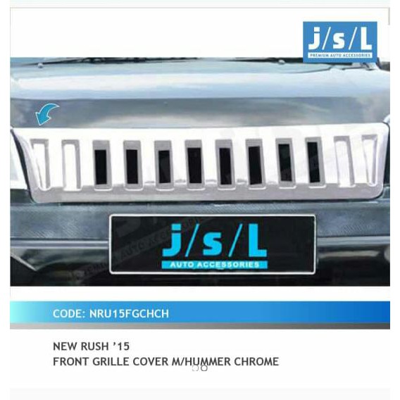 New RUSH TERIOS 2015-2017 grill Depan model Hummer front Grill chrome