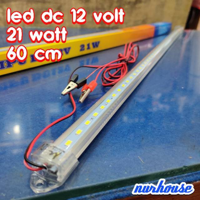 mitsuyama Lampu led dc 12 volt panjang 60 cm 21 watt jepit aki