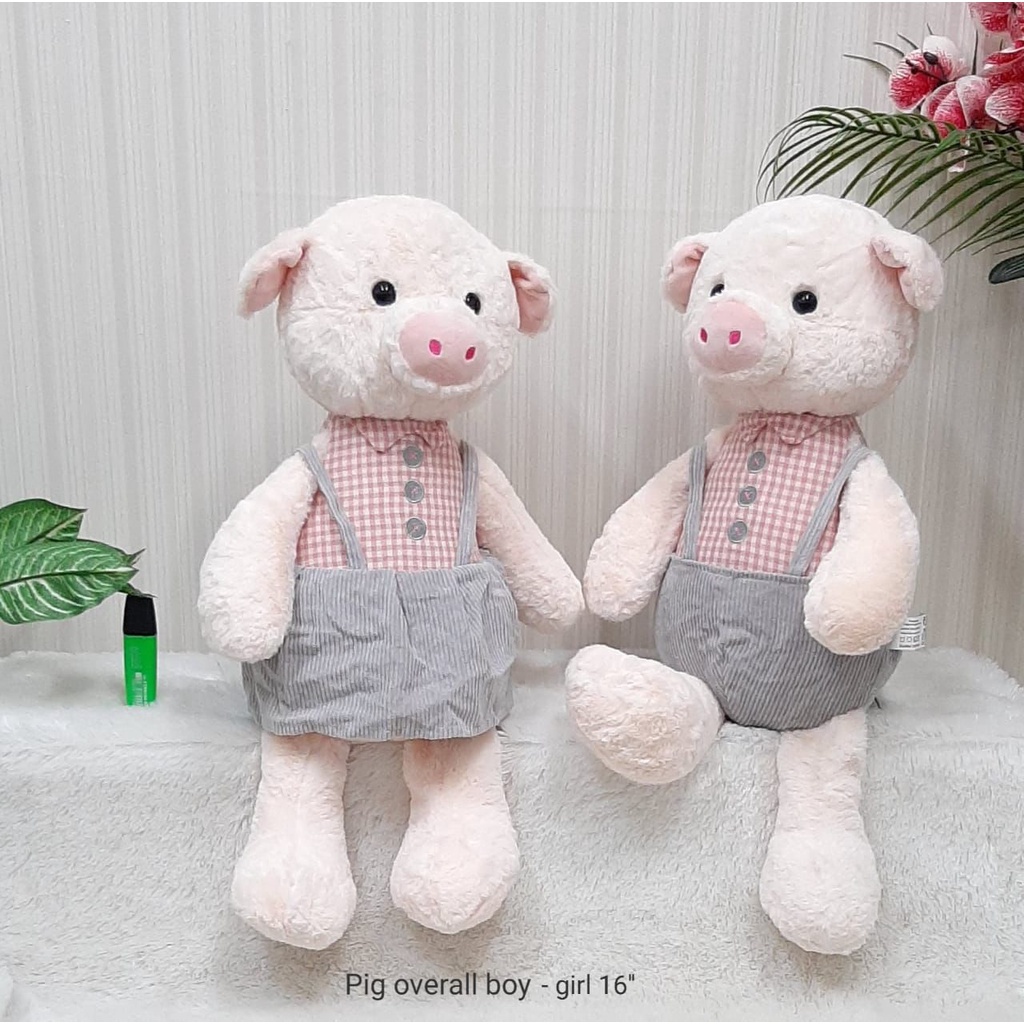 Boneka Pig Overall Boy Girl Babi Animal Pasangan Couple 55cm