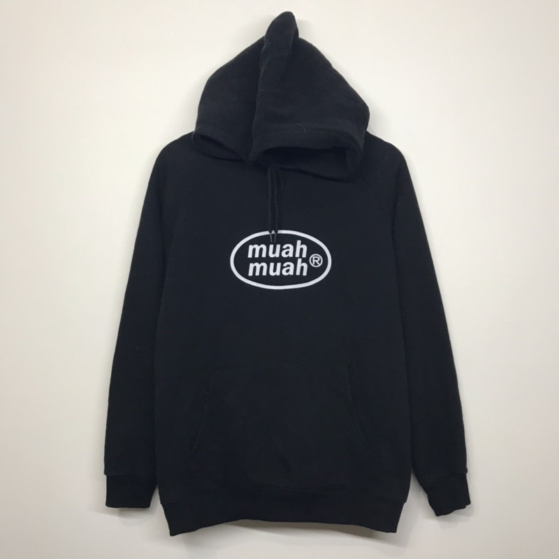 Sweater Hoodie muahmuah black second GLH033