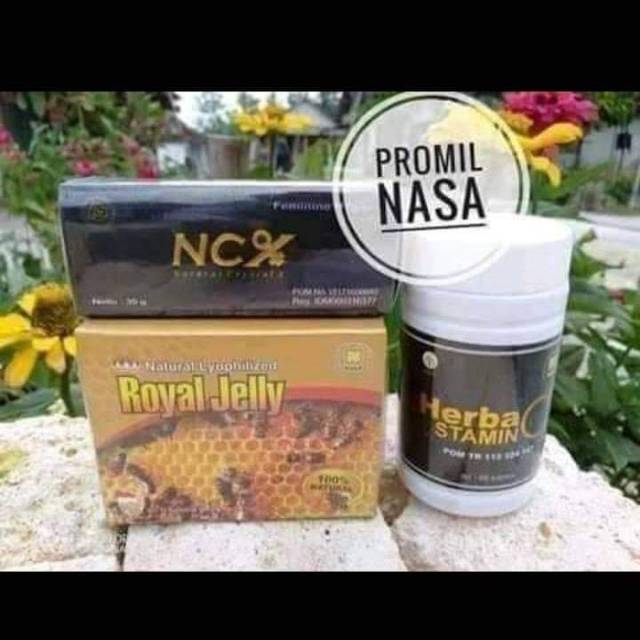 paket promil nasa original/ncx nasa/crystal x/herbastamin nasa/herba/NRJ/natural royal jelly