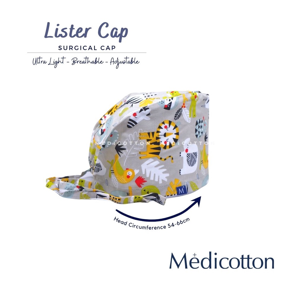 MEDICOTTON - Surgical Head Cap Topi Bedah Medis - Motif Animal Florest