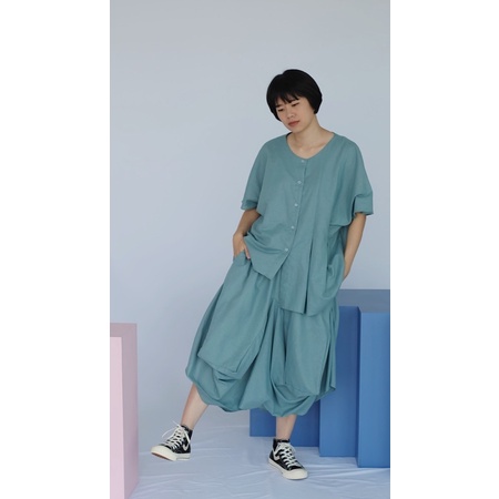 CAI GULALI SET BLOUSE ROK JUMBO SIZE LD 130cm PAKAIAN WANITA LINEN