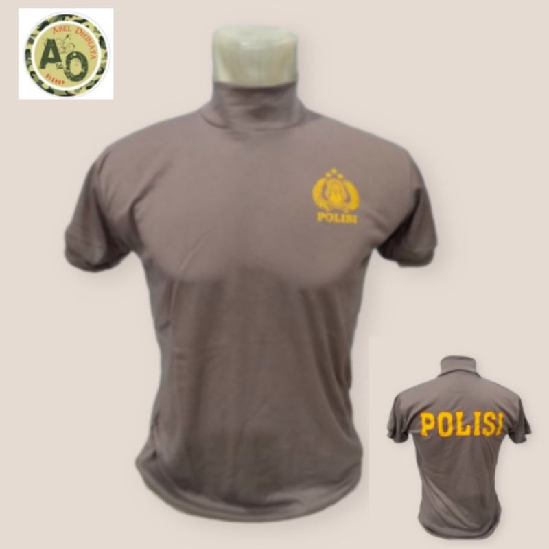 KAOS KERAH TINGGI POLISI COKLAT