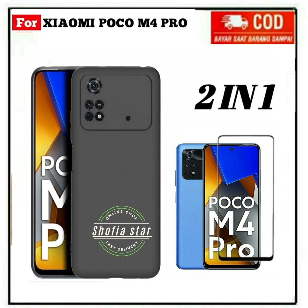 2IN1 CASE POCO M4 PRO SOFTCASE SLIM MATTE PREMIUM BLACK PROTECT CAMERA