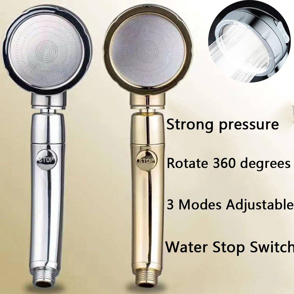 Populer Kepala Shower Mandi Bathroom Water Stop Switch Besar Chrome Hemat Air