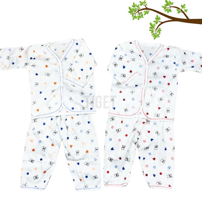 SETELAN SATU SET PIYAMA BAJU LENGAN PANJANG CELANA PANJANG BAYI BABY BARU LAHIR CEWEK COWOK NEWBORN