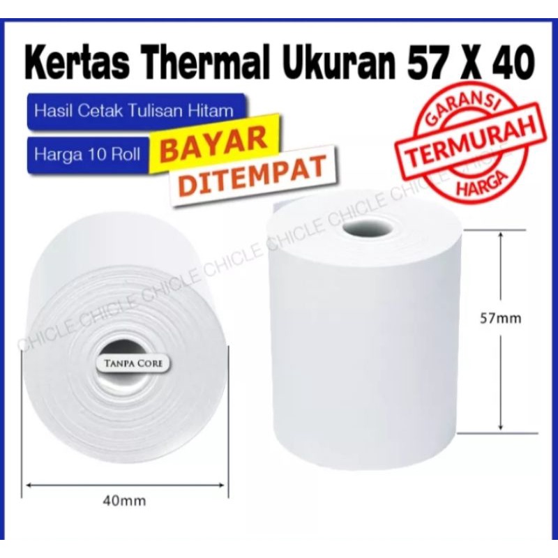 

Kertas Thermal 57x40 isi 10s