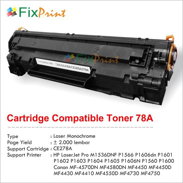 Cartridge Toner Printer HP CE278A 78A Printer M1536DNF P1566 P1606dn P1601 P1602 P1603 P1604