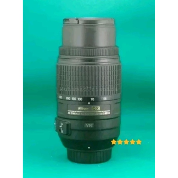 Lensa Tele Nikon AFS DX 55-300mm G ED VR For DSLR Hitam Murah