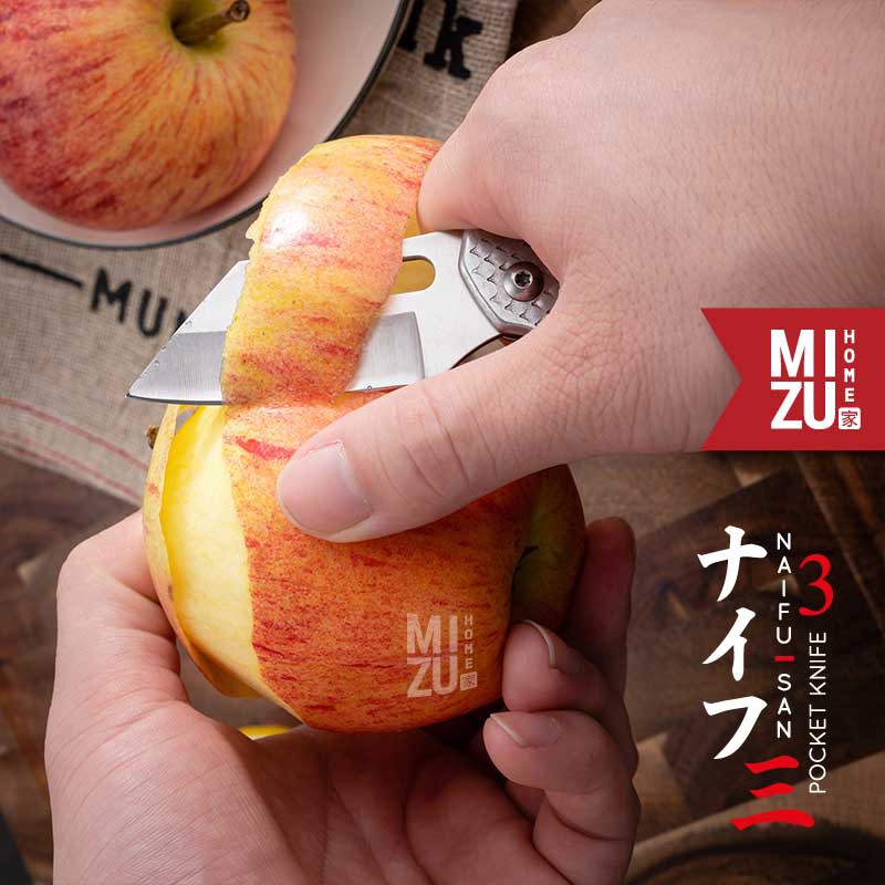 MIZU NAIFU-SAN Stainless Pocket Knife Portable Folding Knife Pisau Saku Pisau Lipat Serbaguna-1