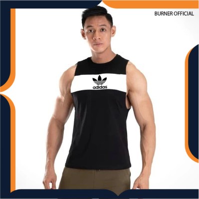 SINGLET COOMBI WHT ADIDAS- Singlet Gym Fitnes Baju training pria kaos dry fit olahraga