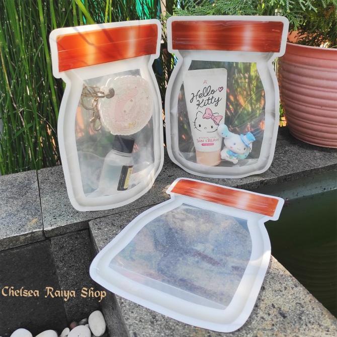 Plastik standing pouch ziplock zipper klip model toples tutup coklat