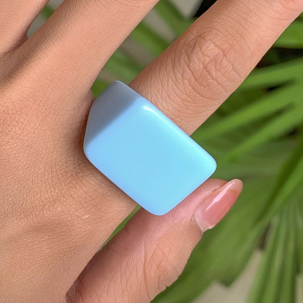 MXBEAUTY Women Girls Finger Rings Korean Thumb Rings Resin Rings Rectangle Square Punk Solid Color Chunky 2021 New Style Marbling Fashion Jewelry/Multicolor