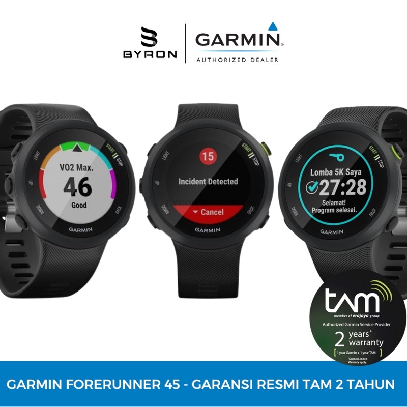 GARMIN Forerunner 45 Running Smartwatch Garmin Connect - Garansi Resmi TAM 2 Tahun